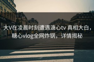 大V在凌晨时刻遭遇溏心tv 真相大白，糖心vlog全网炸锅，详情揭秘