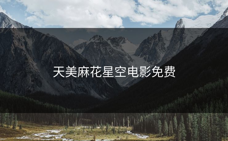 天美麻花星空电影免费